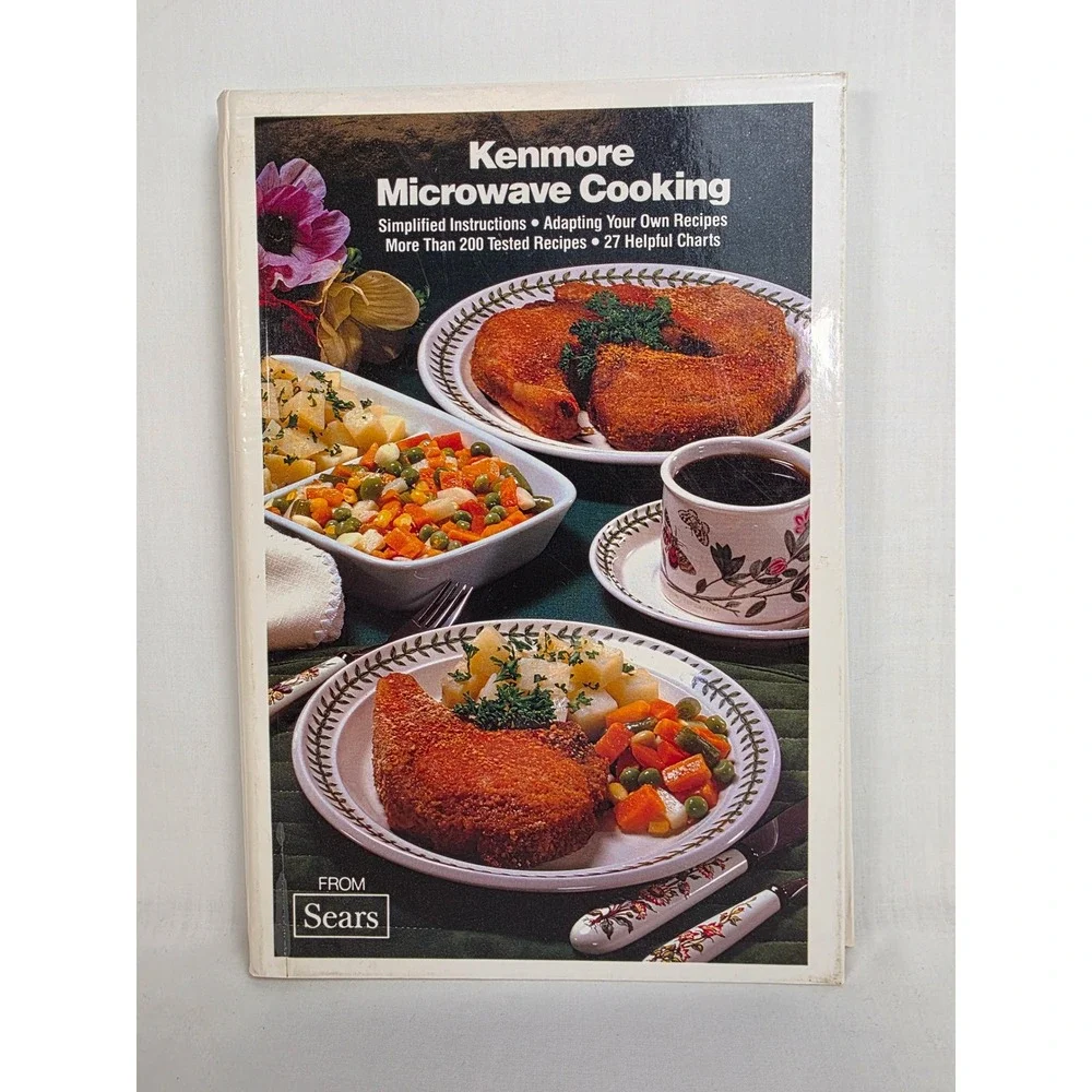 VINTAGE Kenmore Microwave Cooking Cookbook Sears Spiral Bound Recipes Fast‎ Cook